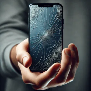 Sudužęs telefono ekranas